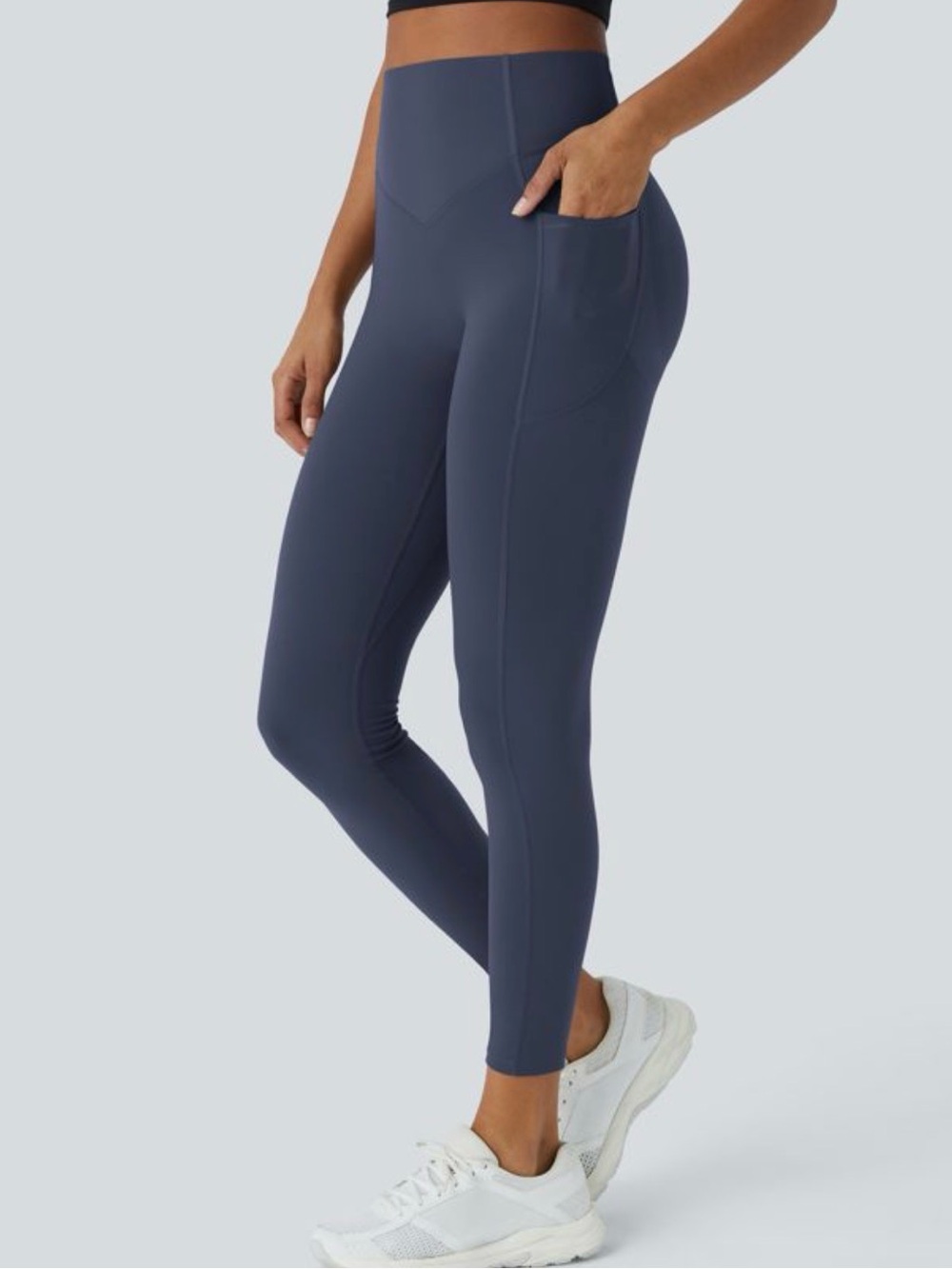 HALARA Slate Blue High-Rise V-Waist Leggings - Picture 3 of 3